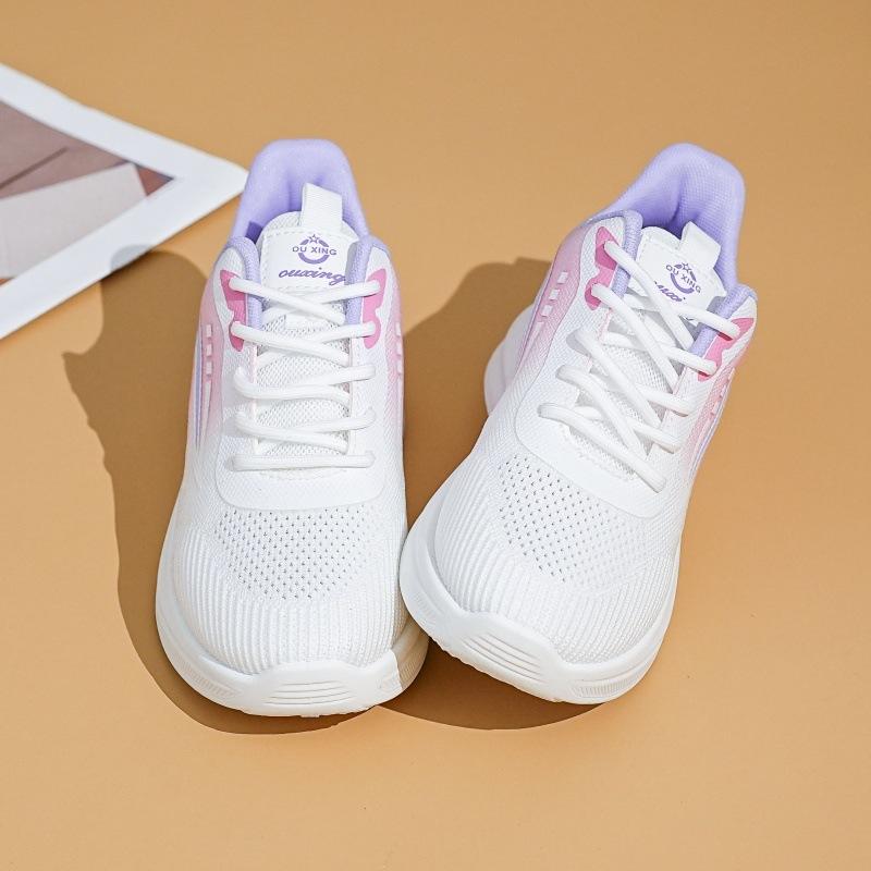 Women's Gradient Knit Sneakers Spring Lightweight Platform Athletic Shoes for Students,Breathable Casual Running Shoes