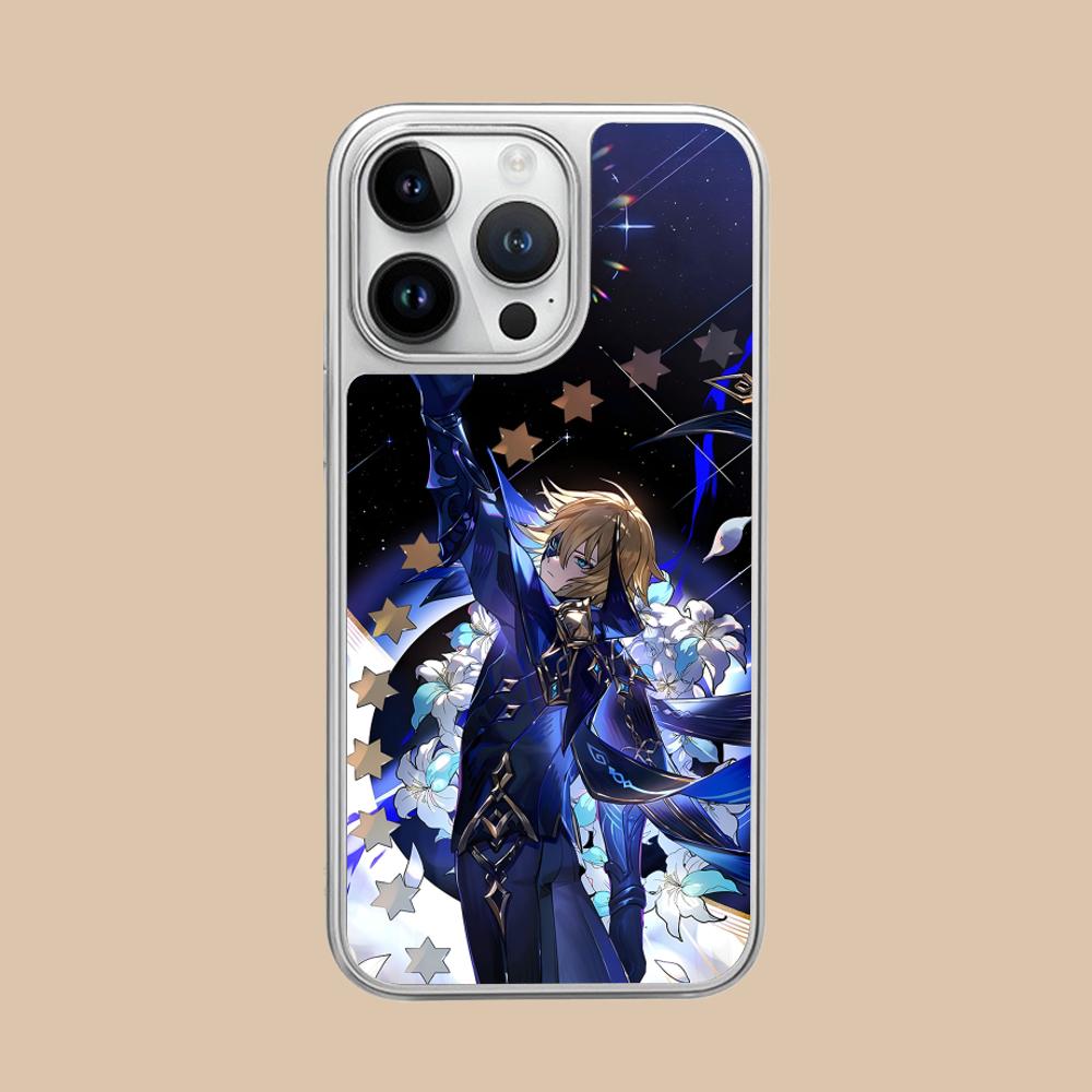 

Game GI Dainsleif Phone Case for iPhone 17 16 15 14 13 12 11 Air Pro Max Plus Electroplated Silver Cover iPhone 11
