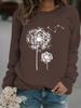 Women's Autumn/Winter Long-Sleeve Dandelion Print Pullover Hoodie