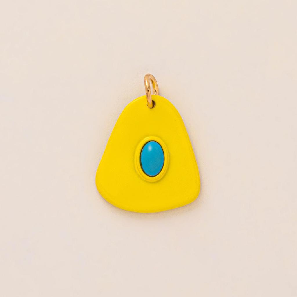 Colorful Natural Stone Zircon DIY Pendants with Gold Plating - European & American Fashion Jewelry