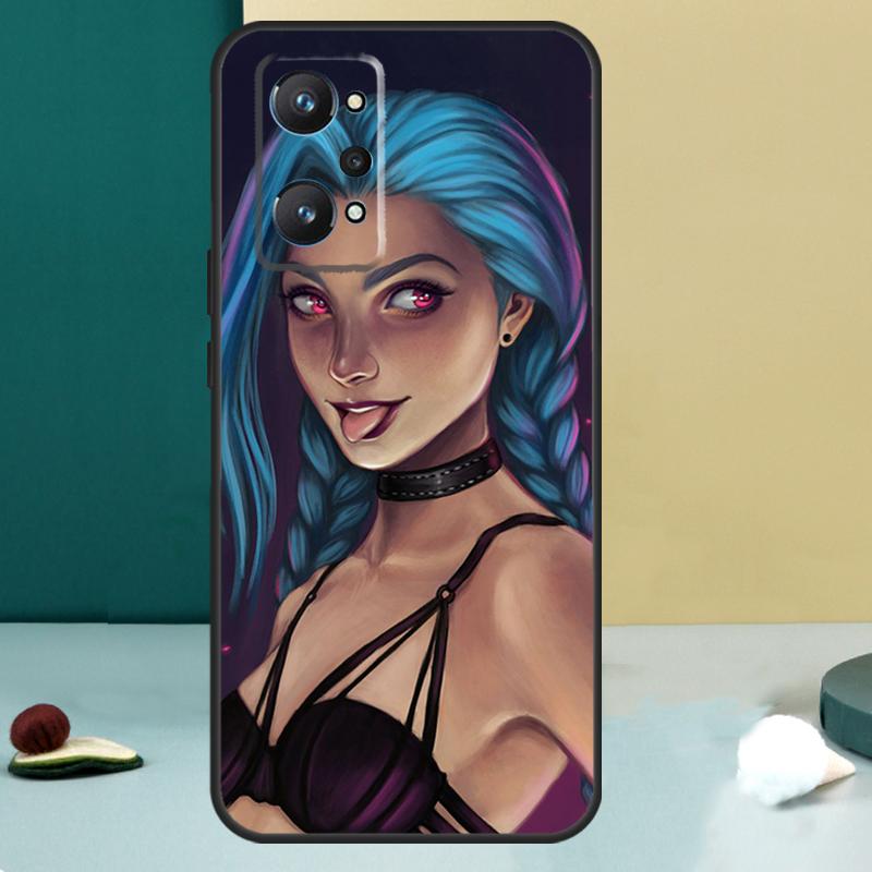 Jinx Arcane For Realme 14 13 Pro Plus 10 11 12 GT 5 6 6T GT7 Pro C61 C55 C53 C51 C21Y C25S C75 C67 Case