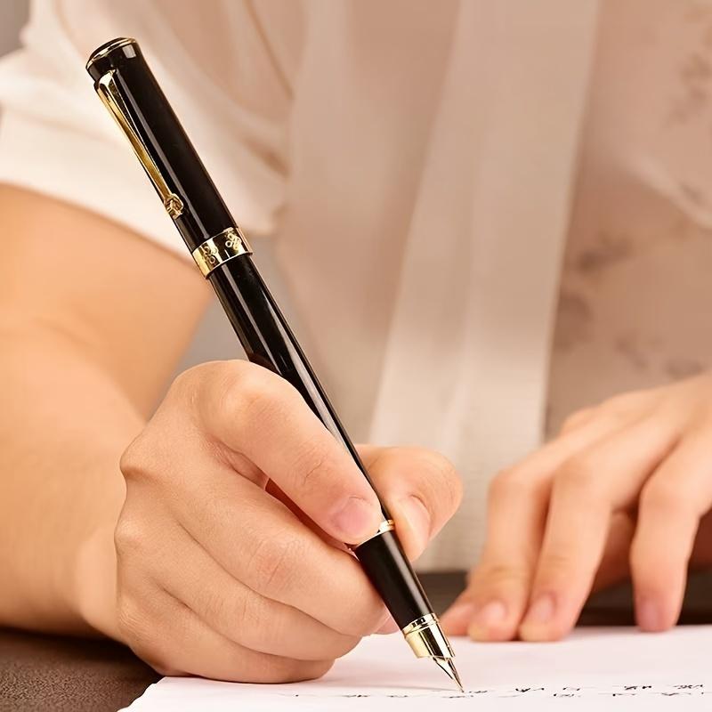 Prémiové, odolné kovové plnicí pero s jemným hrotem 0,5 mm a zacvakávacím uzávěrem - Kompatibilní s 3,4mm inkoustovými lahvičkami