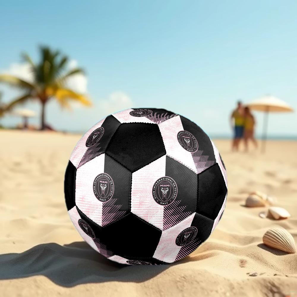 Inter Miami CF Soccer Ball Colorful All Ages Machine Stitched PVC Competition Ready Durable High-Bounce.SIZE5