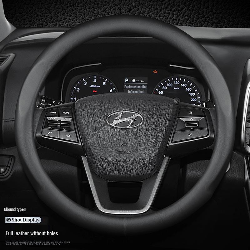 Hyundai Leather Steering Wheel Cover for Tucson, IX35, Sonata, Santa Fe, Elantra, Reina, Veloster