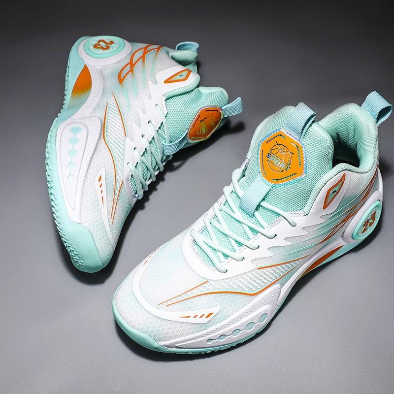 Middle School Students Sports Shoes Lightweight Shock-absorbing Mesh Breathable 4-6 Grade Primary School Students Basketball Shoes Wear-resistant Non