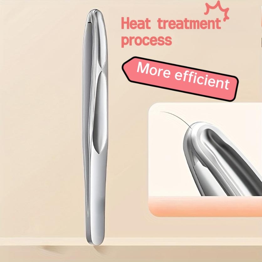 

Stainless Steel Eyebrow Clips for Precision Beard and Mustache Trimming - Gentle on Light Beige, Round Head Tweezers with Design