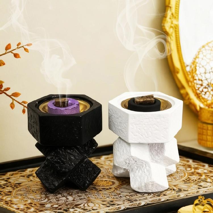 Contemporary Crosses Styles Resin Incenses Burners Holder Spiritual Aromatherapies Meditations for Home or Office