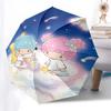 1pc Little Twin Stars Automatic Opening/Closing Umbrella - Portable Three-Fold Design with 8-Bone Iron Frame, Perfect for Outdoor Use, Festive Gifts,