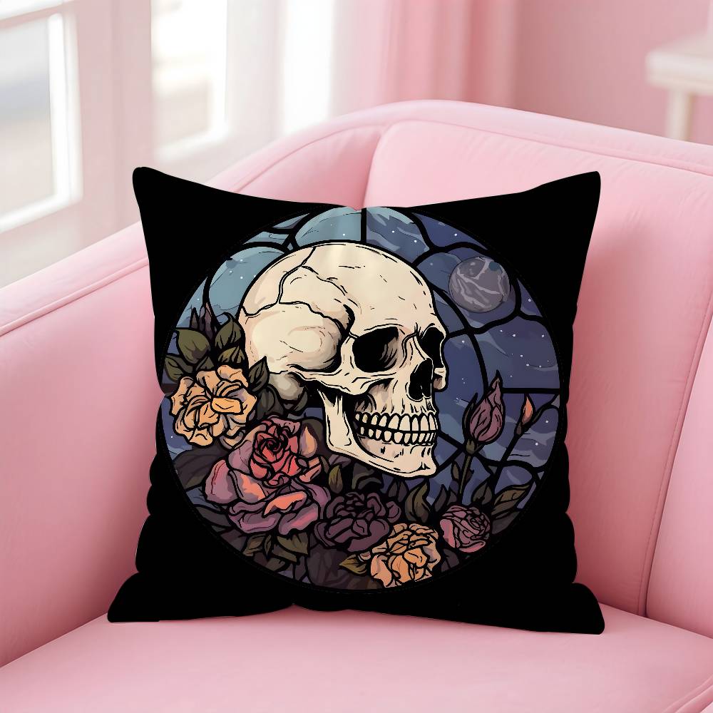 

Крутой принт Череп и сердце Наволочка печать узора наволочка гостиная диван чехол для подушки спальня декор комнаты 16x16Inch