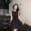 Women's French Style Black Sleeveless Dress - 2025 Petite Slimming Summer Outfit