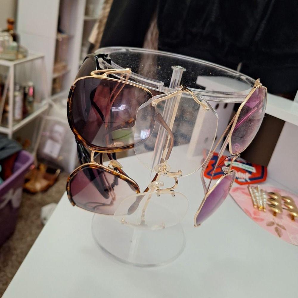 Clear Eyeglasses Display Rack 360 Rotating Glasses Storage Organizer  Bedroom