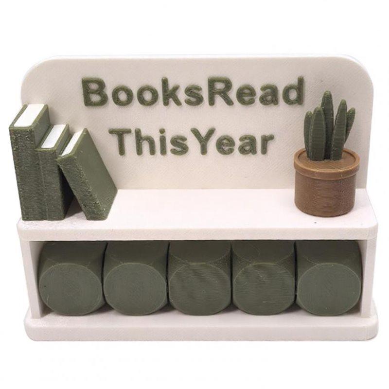 

SHGO-Library Book Counter Reusable Home Reading Decor 3D Printed Year Book Tracker Sign Reading Challenge Counter White белый