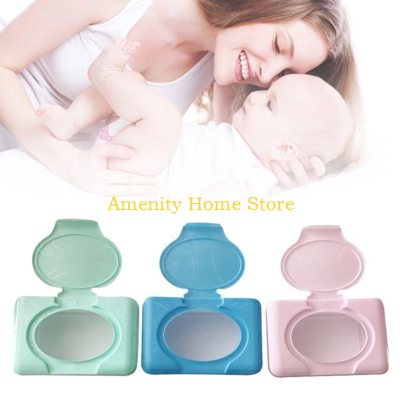 F26C Tabletop Tissue Organizer Baby Wet Wipe Storage Box for Living Room Bedroom Kitchen Countertops Wipe Dispenser Dustproof
