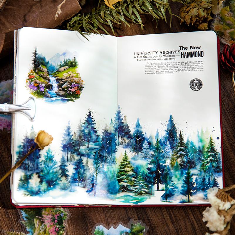 6 styles 30 pcs Twilight forest Series sticker Decorative Diy Diary Album Scrapbooking Material Junk Journal Supplies