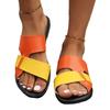 Flat Bottom Large Size Cool Slippers Women's Summer New Color Matching Women's Slippers