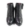 Great CHANEL Ankle boots black leather Women 36 G26164 Used