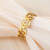 Hebrew Blessing Star of David Open Ring Je Chai Rings 18K Gold Plated Stainless Steel Hamsa Hand Ring Meaningful Gift for He