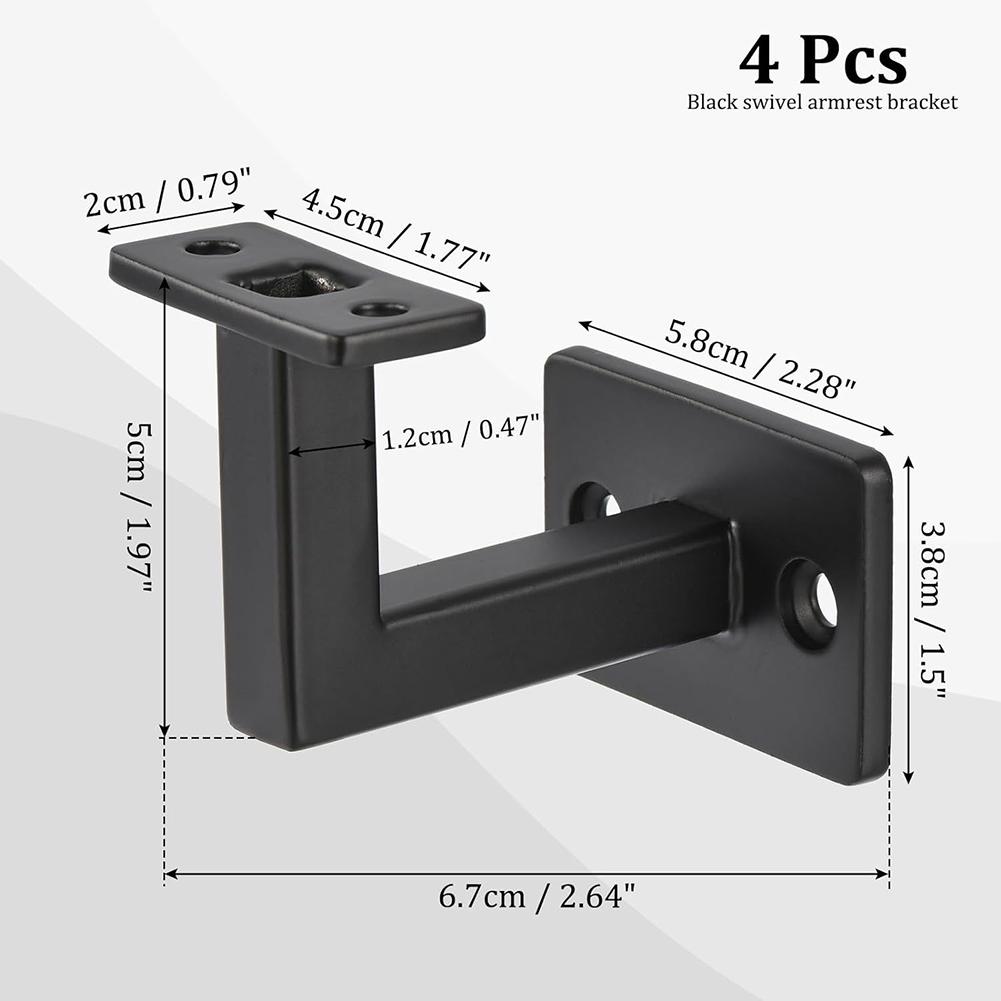 4pcs Stair Handrail Bracket Adjustable Railing Holder Wall Support Hand Rail Hardware Black Staircase Handrail Accessories China Mainland