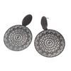 1 Pair Exaggerated Piercing Women Earrings Alloy Round Hollow-out Pattern Pendant Earrings Party Jewelry