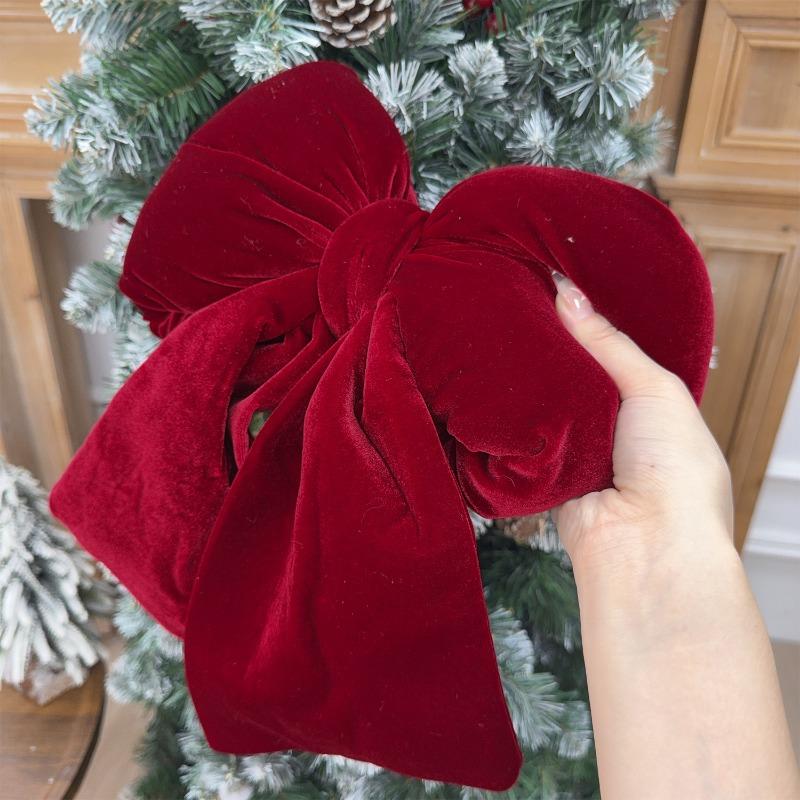 3/1PCS Large Red Velvet Christmas Bow Ornaments Xmas Tree Bowknot Hanging Pendant for Holiday New Year Party Gifts Decoration