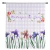 Iris Flower Plaid Sheer Curtains for Living Room Bedroom Decoration Chiffon Tulle Voile Kitchen Window Curtain