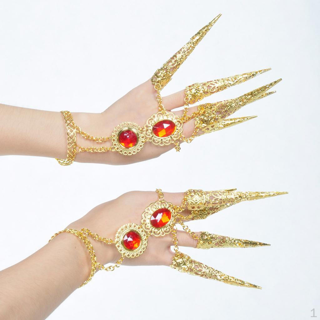 1 Piece Costumes Accessories Belly Dance Bracelet Finger Nails with Adujustable Artificial