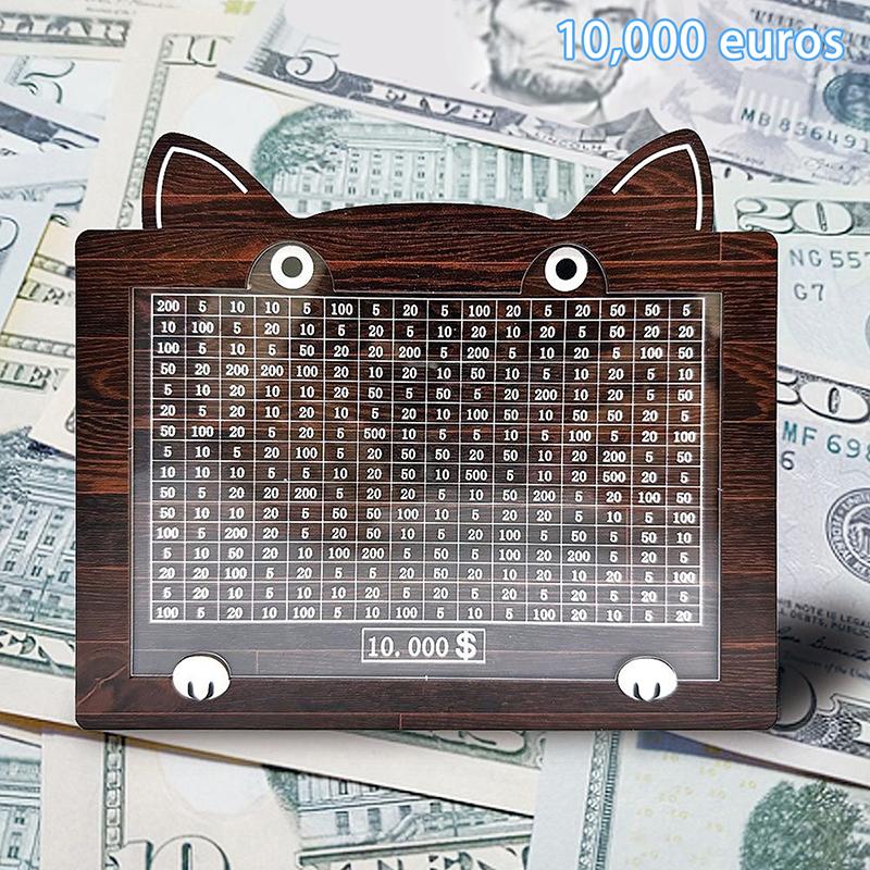 

Reusable Wooden Money Storage Bank With Goals Cat Money Saving Box Counter Coin Storage Box For Adults And Children