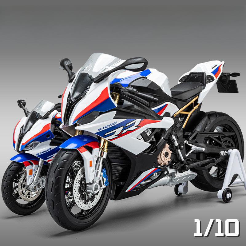 1/10 Scale for BMW S1000RR Motorcycle Model Simulation AlloyLocomotive Figure Ornament Toy Car Boy