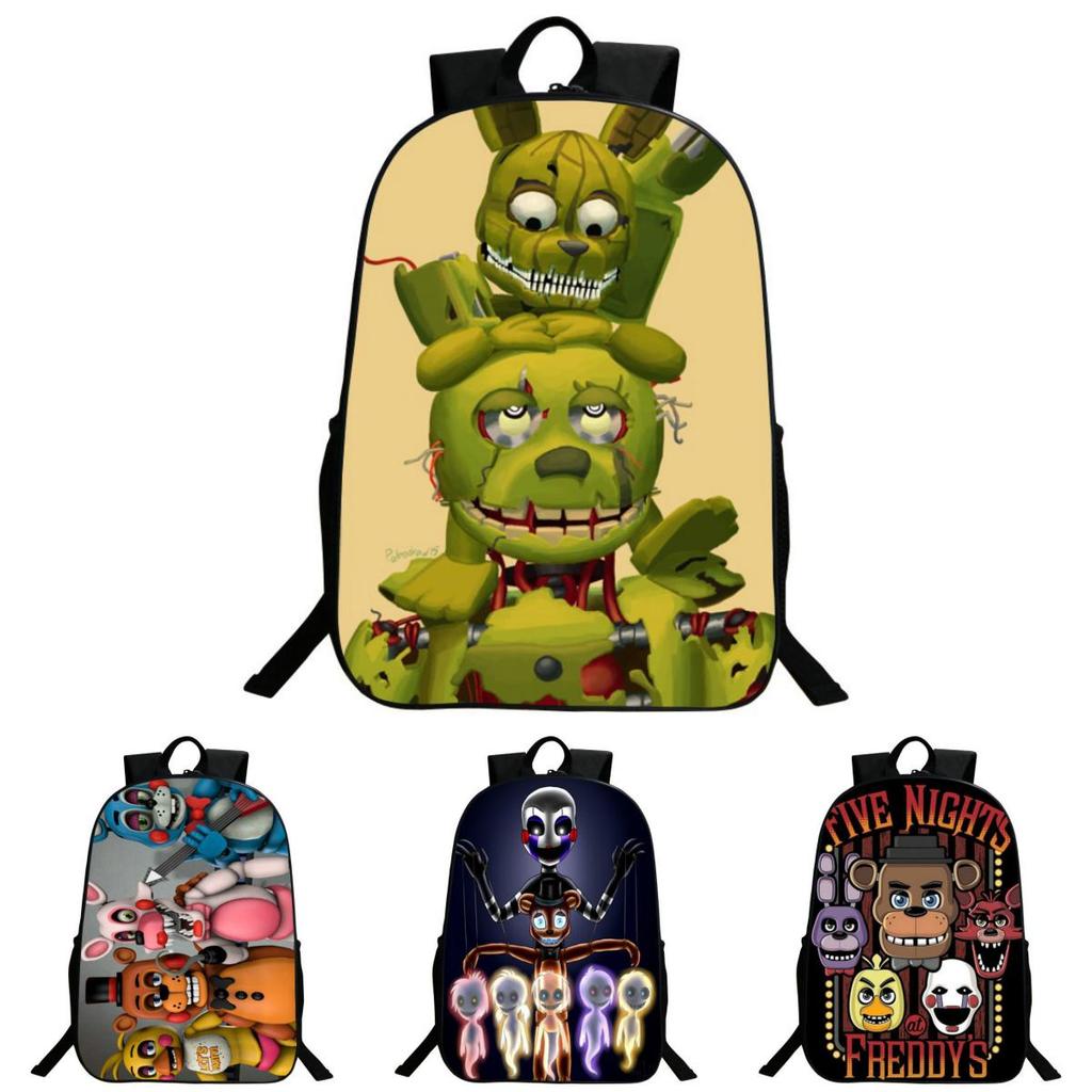 Lebendiger Five Nights At Freddy's Rucksack Mit Anime-Muster Für Kinder Und Schüler