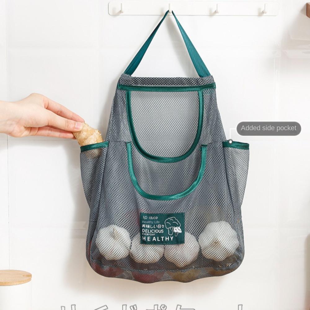 Large Capacity Breathable Mesh Bag Portable Multifunctional Tote Bag Hanging Storage Bags Kitchen