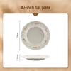 Wuhe French White Peony Bone China Flat Plate