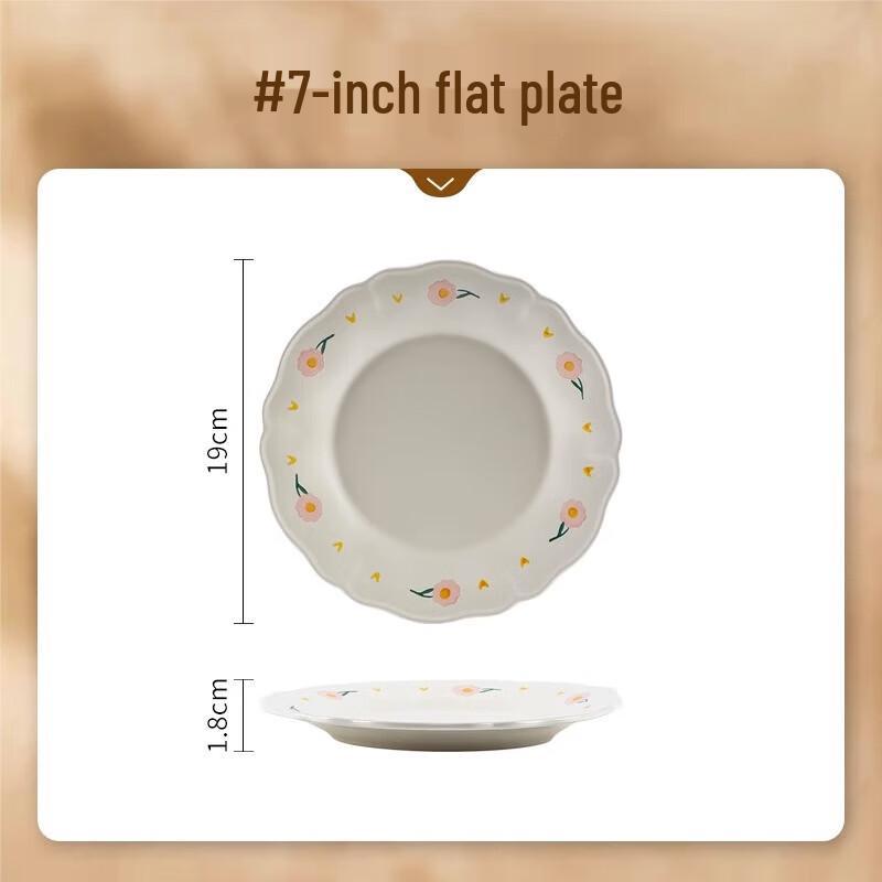 Wuhe French White Peony Bone China Flat Plate