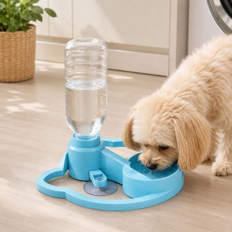 Replacement Pet Water Dispenser Base, 6.50 X 6.10 In ABS Drinking Station with Screw-Style Mount, Bottle Not Included