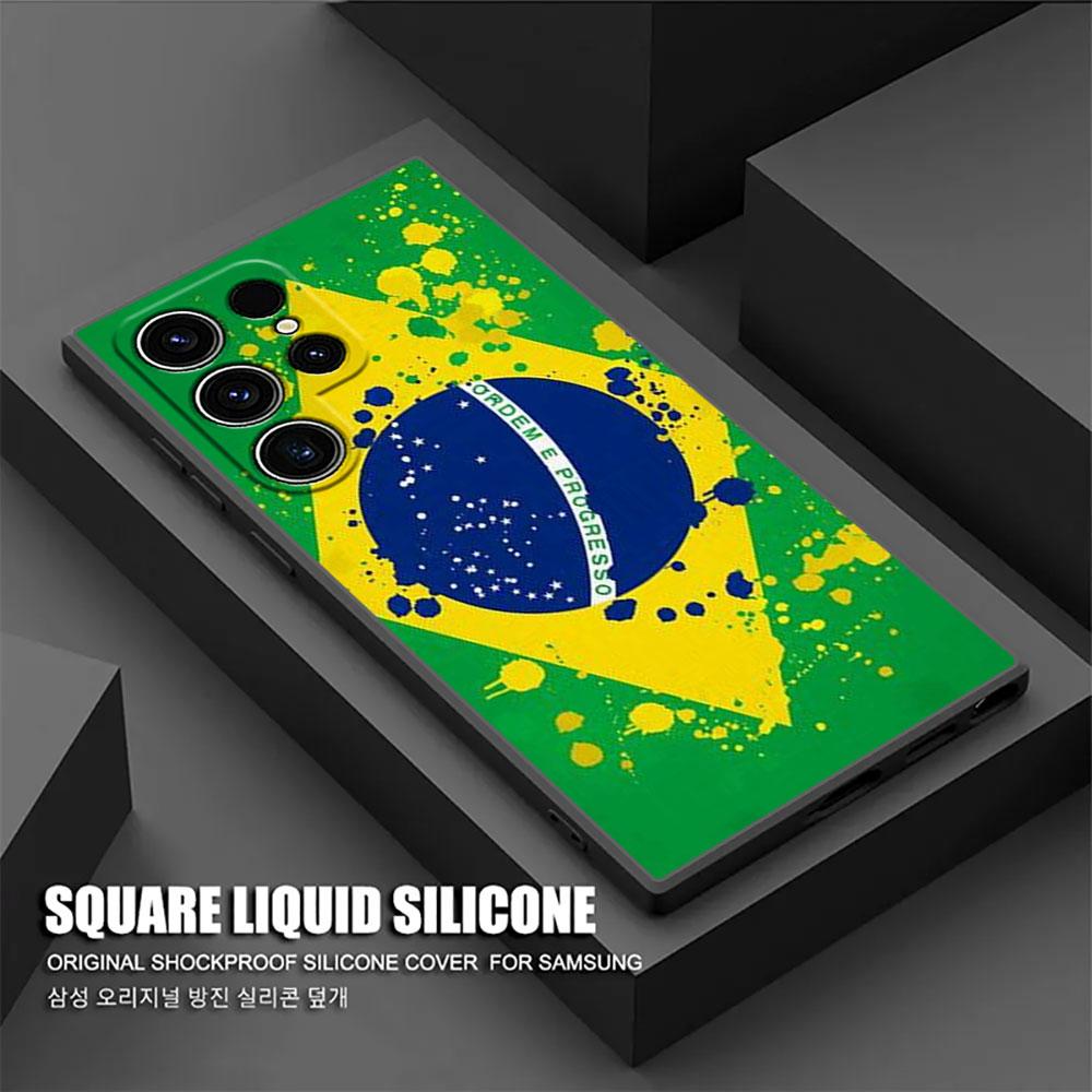 

Brazil Brazilian Flag S26Ultra Case For Samsung Galaxy S26 S25 S24 S23 S20 S21 FE S22 Ultra S25 Plus 5G Cases Soft Phone Cover Galaxy S20