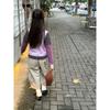 Çocuk Kız Sahte Üç Parça Patchwork Uzun Kollu Tişört Kore Günlük İçlik Üst