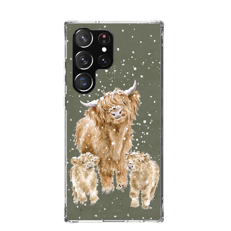 Cute Highland Cow Phone Case For Samsung Galaxy S25 Edge S24 S23 S22 S21 FE S20 Ultra S10 Plus + Art Customized Coque Capa Galax