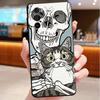 Phone Case For Motorola Edge 50 40 Pro 60 50 40 30 Ultra Neo Fusion Moto G85 G72 G53 G54 G84 G13 G32 Cartoon Skeleton Skull Cat