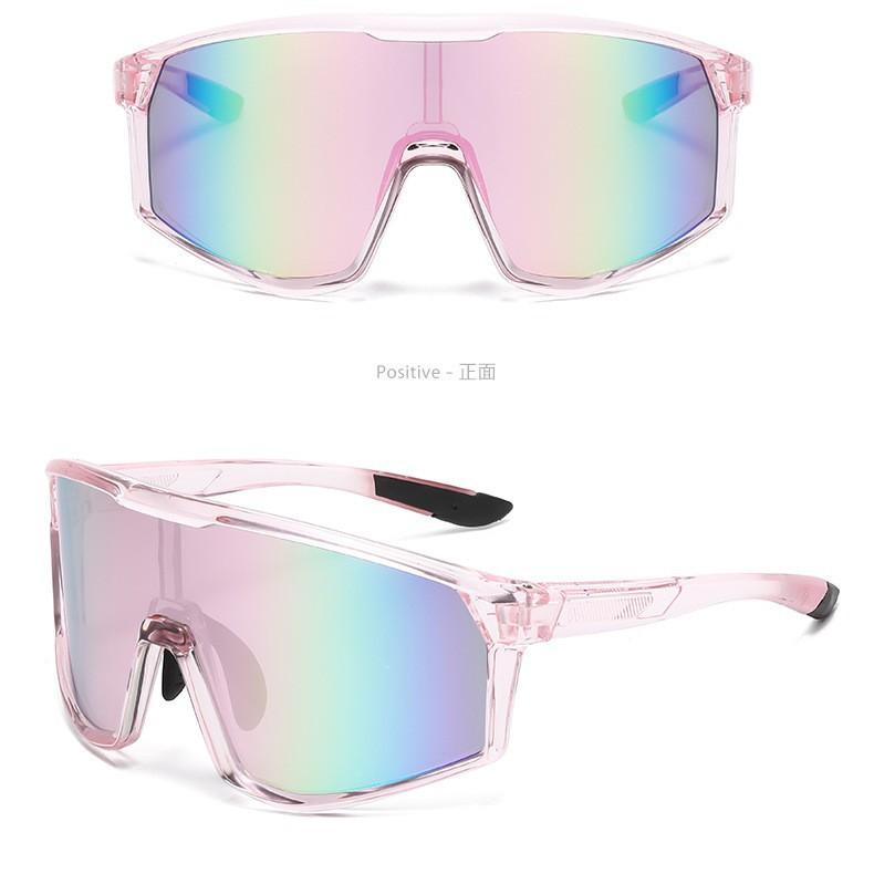 Fashion Sports One-Piece Colorful Large-Frame Glasses Two-Color Temple Sports Cycling Sunglasses Cycling Glasses
