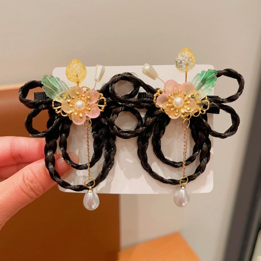 Tassels Chinese New Year Headwear Red Ancient Style Hairpin Lovely Hanfu Hair Sticks  Baby