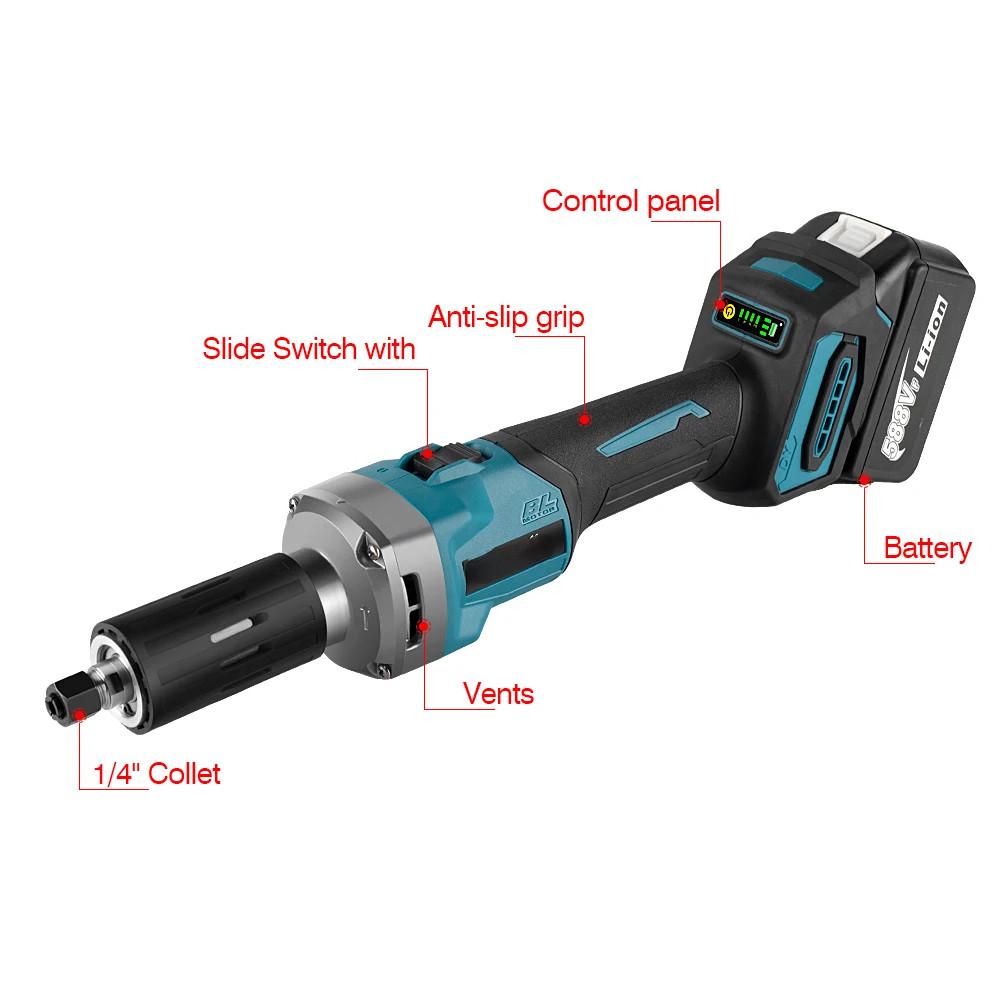 2000W 35000RPM Portable 4 Gear Brushless Electric Die Grinder Wireless Variable Rotary Tool Grinding Machine