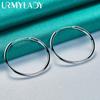 925 Sterling Silver 50 60mm Smooth Circle Earrings For Women Fashion Wedding Engagement Charm Jewelry