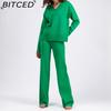 BITCED Fashion Set Women's Autumn and Winter Loose Casual Sweater Pullover Two-piece Set