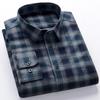 Men's Plaid Long Sleeve 100% Cotton Flannel Shirt with Chest Pocket, Autumn Winter Comfortable Casual Button Down Shirts