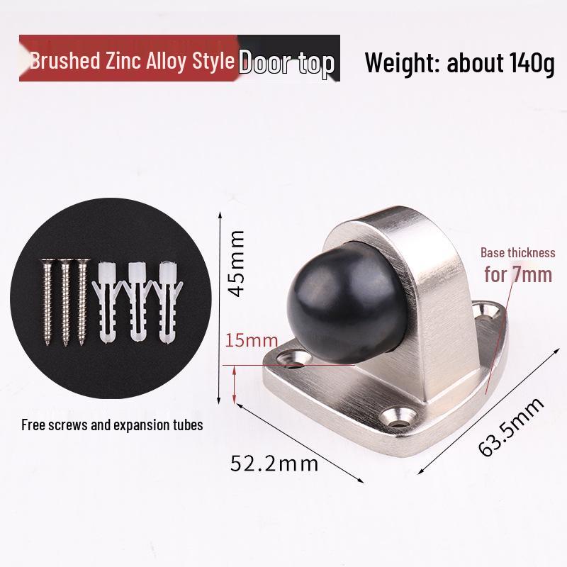 

No-Drill Stainless Steel Anti-Collision Door Stopper and Silicone Buffer for Bathroom and Glass Doors