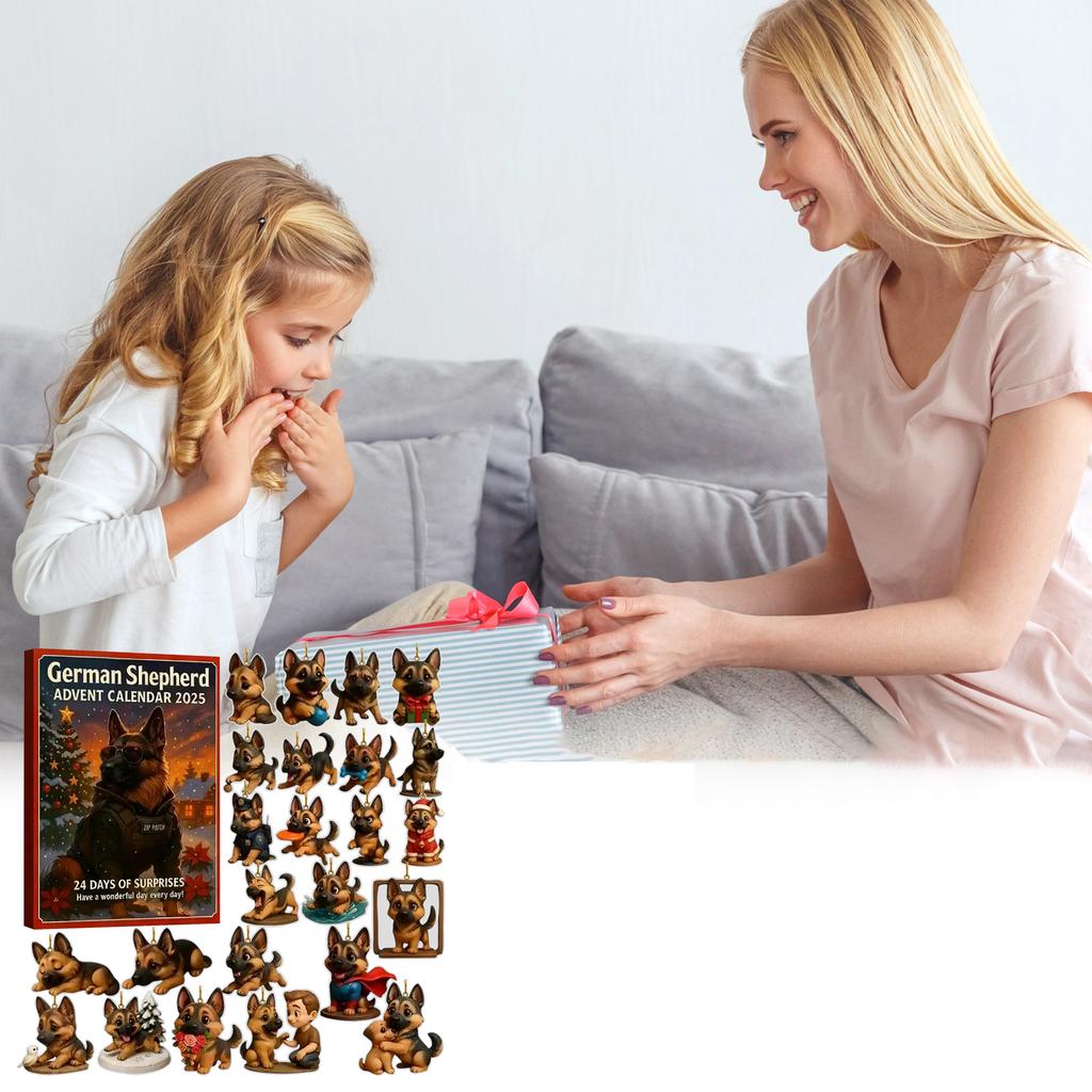 2D Flat Acrylic Mystery Box 24pcs Pendant With Airplane Box Funny Christmas Countdown Calendar