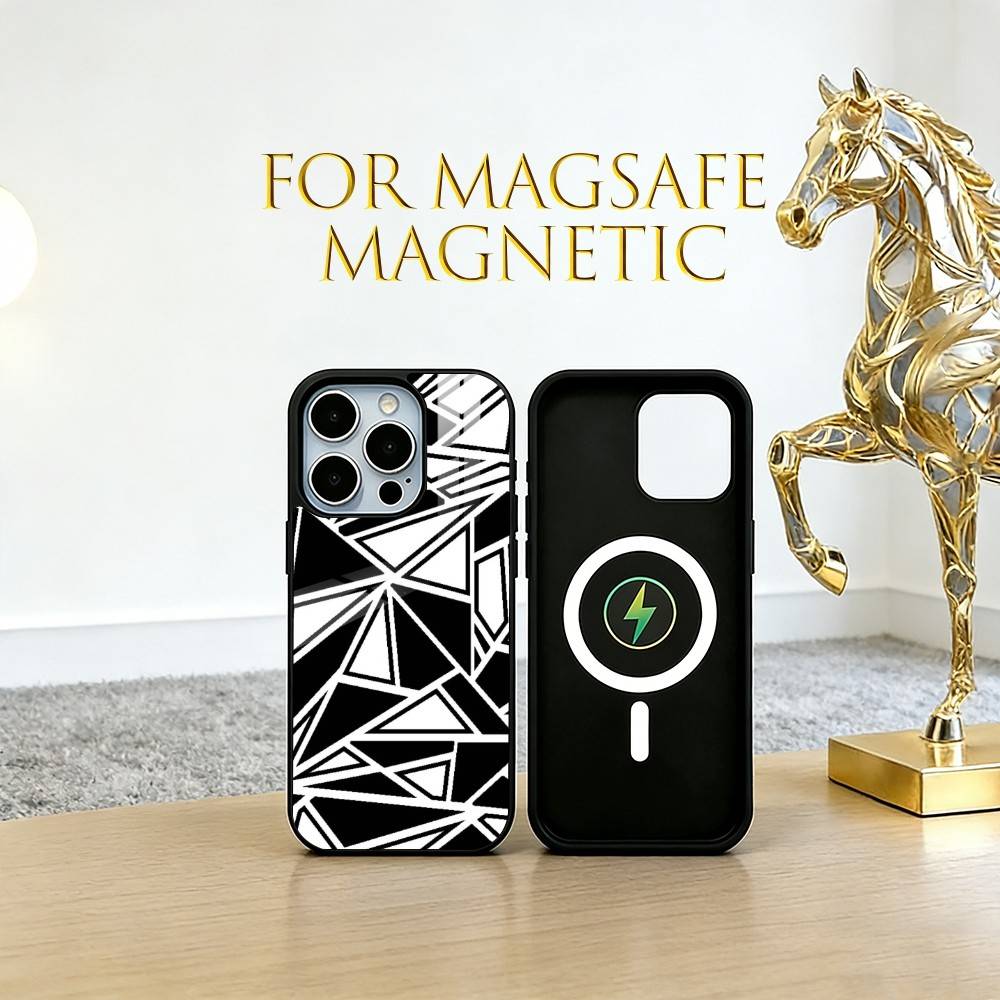 Geometric Pattern  Phone Case For iPhone17,16,15,14,13,12,11 Plus,Pro Magnetic For Magsafe Wireless Charging