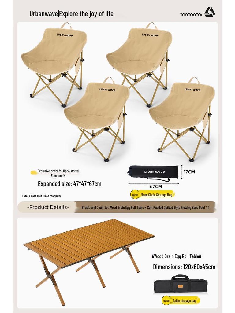 Lightweight Outdoor Folding Moon Chair - Portable, Simple, Thickened for Camping & Picnics