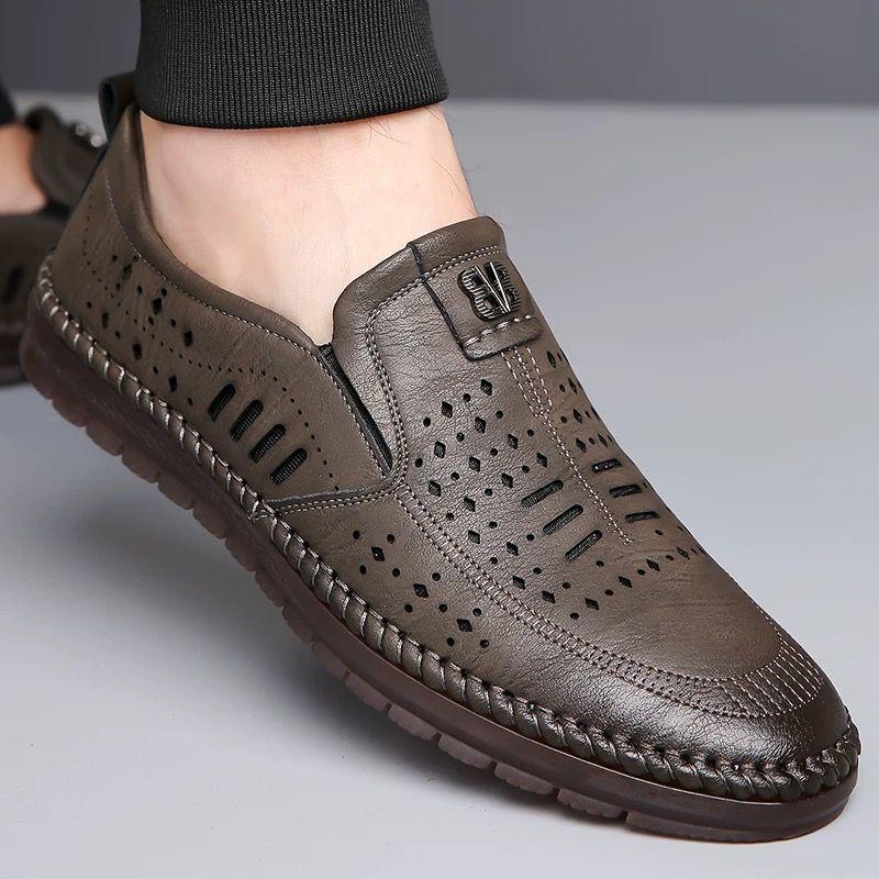 Leather shoes men's summer new casual men's shoes soft sole soft surface non-slip driving