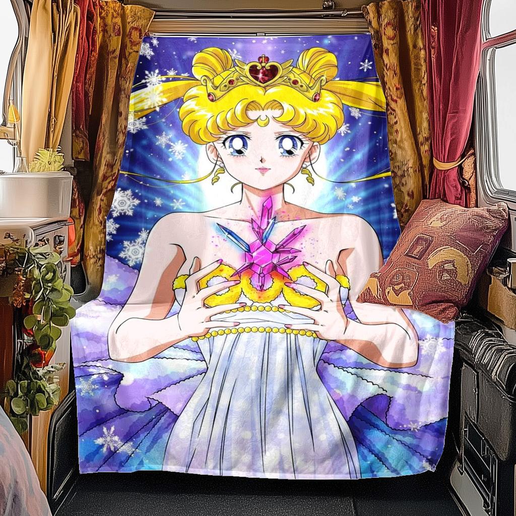 Japanese anime cute cartoon theme Sailor Moon Tsukino Usagi blanket suitable for home beds, sofa covers, office nap, outdoor warm blankets O13