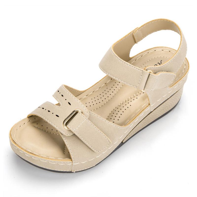 Damen Sandalen mit weicher Unterseite und Keilabsatz, Sandalen für den Sommer, Plateau-Sandalen, Sandalen für Damen, elegante Keilabsatzschuhe für Damen